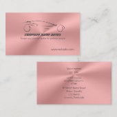 ローズピンクの金属鋼鉄効果で自動スポーツ 名刺 (正面/裏面)