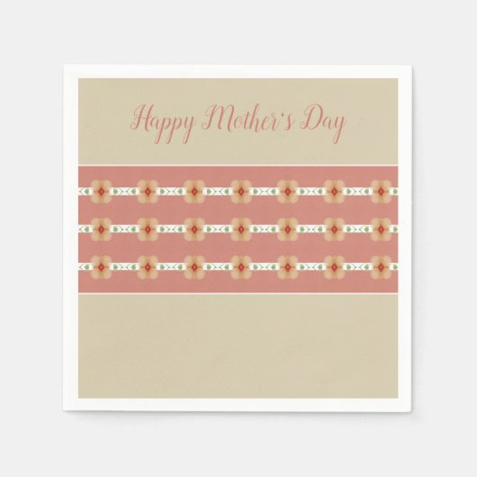 ローズピンクオレンジトープエレガント スタンダードカクテルナプキン (正面)