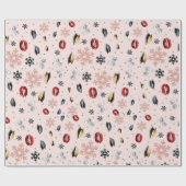 ローズピンクガーリー美しいメイクアップホリデークリスマス ラッピングペーパー (フラット)