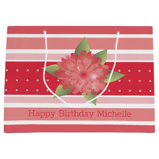 ローズピンクストライプ ラージペーパーバッグ (正面)