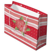 ローズピンクストライプ ラージペーパーバッグ (正面アングル)