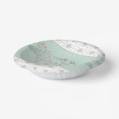 ローズピンクティール（緑がかった色）付きライトフローラ ペーパーボウル (傾斜あり)