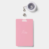 ローズピンクテンプレート バッジ (正面（伸縮クリップ）)