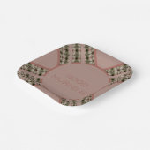 ローズピンクパターン（の模様が）ある色 ペーパープレート (傾斜あり)