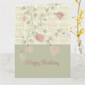 ローズピンクフローラ カード (黄色い花)