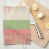 ローズピンクフローラ キッチンタオル (四つ折り)