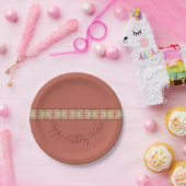 ローズピンクフローラ ペーパープレート (パーティー)