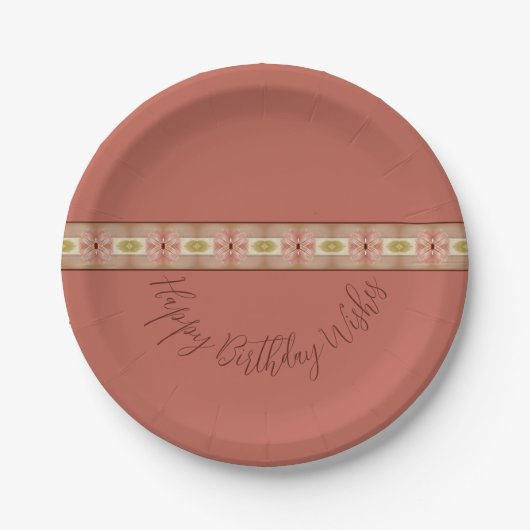 ローズピンクフローラ ペーパープレート (正面)