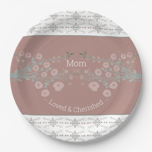 ローズピンクフローラ ペーパープレート (正面)