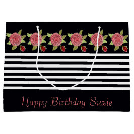 ローズピンクフローラ ラージペーパーバッグ