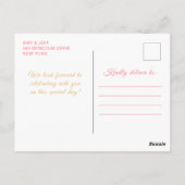 ローズピンクプリンセスフラワーキンセアニエラ ポストカード (裏面)