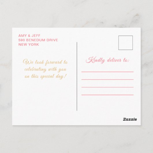 ローズピンクプリンセスフラワーキンセアニエラ ポストカード (裏面)