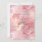 ローズピンク大理石 50歳の誕生日 招待状 (裏面)