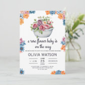 ローズフラワーベイビー誕生間近！ベイビーシャワー 招待状 (スタンド正面)