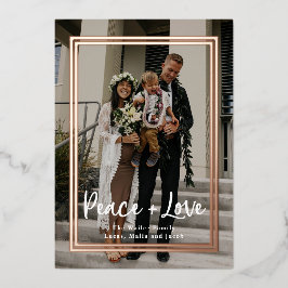 ローズフレームクリスマスフォイルホリデーカード 箔シーズンカード