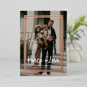 ローズフレームクリスマスフォイルホリデーカード 箔シーズンカード (立ち正面)