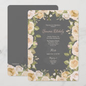 ローズフレーム手描き招待状 招待状 (正面/裏面)