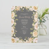 ローズフレーム手描き招待状 招待状 (スタンド正面)