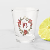 ローズブかわいらしドブロッサムリースモノグラモダンム ショットグラス (正面)