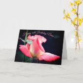 ローズブドデライトフローラパーソナライズされた誕生日 カード (黄色い花)