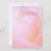 ~ローズブドバラフェイクグリッターピーチピンク結婚ズ 招待状 (裏面)