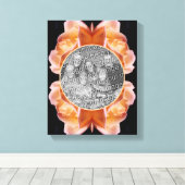 ローズブドフラワーティンテッド自分の写真を作成 キャンバスプリント (インサイチュ (ウッドフロア))