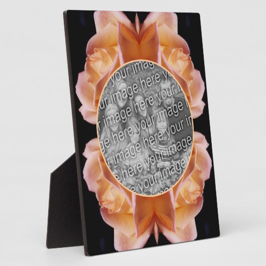 ローズブドフラワーティンテッド自分の写真を追加 フォトプラーク (側面)