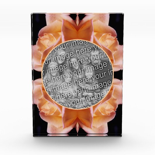 ローズブドフラワーティンテッド自分の花を追加 フォトブロック (正面)