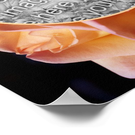 ローズブドフラワーフレーム着色あなたの独自の写真を作成 ポスター (角)