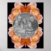 ローズブドフラワーフレーム着色あなたの独自の写真を作成 ポスター (正面)