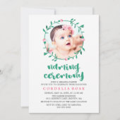 ローズブドリース |ピンクとグリーンの命名式 招待状 (正面)