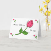 ローズブド誕生日カード カード (黄色い花)