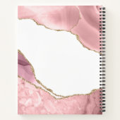 ローズブラッシュとゴールドグリッターアゲート ノートブック (裏面)