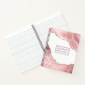 ローズブラッシュとゴールドグリッターアゲート ノートブック (内部)