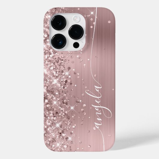 ローズブラッシュラメ入りゴージャスなサイン Case-Mate iPhoneケース (裏面)