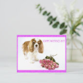 ローズブーケのある母の日のカヴァリエ ポストカード (スタンド正面)