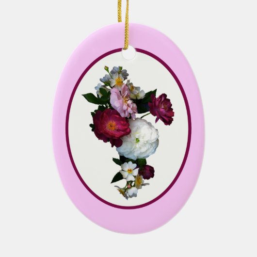 ローズブーケのクリスマスオーナメント セラミックオーナメント (裏面)