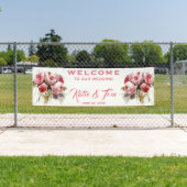 ローズブーケぶら下がったス結婚のバナー 横断幕 (インサイチュ)