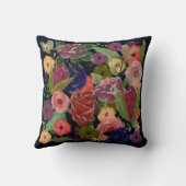 ローズブーケガーデンフラワーズ深いブルー クッション (裏面)