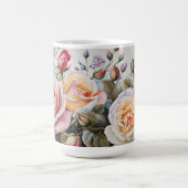 ローズブーケクラシックパステルフラワー コーヒーマグカップ (中央)