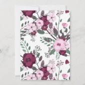 ローズブーケダークブルーベビーシャワー 招待状 (裏面)