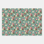 ローズブーケティール（緑がかった色） ラッピングペーパーシート (正面2)