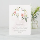 ローズブーケバプテスマ《キリスト教》洗礼式や命名式招待状 招待状 (スタンド正面)