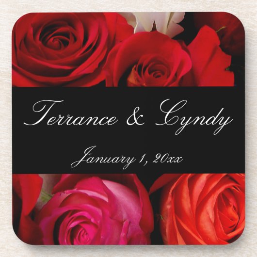 ローズブーケパーソナル結婚ズ コースター (正面)