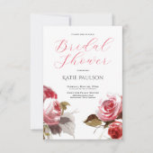 ローズブーケピエレガントンクブライダルシャワー 招待状