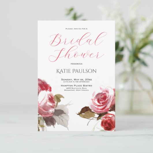 ローズブーケピエレガントンクブライダルシャワー 招待状 (スタンド正面)