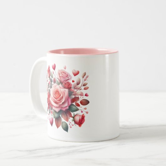 ローズブーケフローラデザイン-62103 ツートーンマグカップ (正面左)