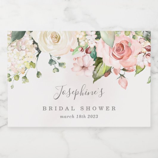 ローズブーケミニワきらめくインボトルラベル スパークリングワインラベル (シングルラベル)