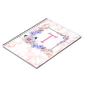 ローズブーケモノグラムピンク ノートブック (左側)