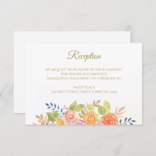 ローズブーケ披露宴カード 招待状 (正面/裏面)